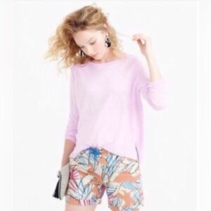 J.CREW Desert Oasis Board Short Linen Blend Size 6 Tropical Print